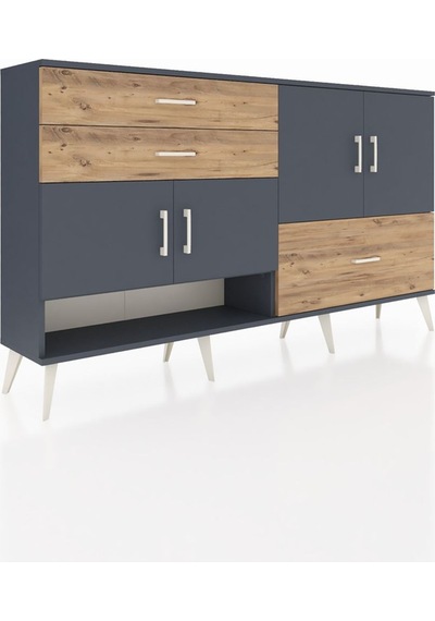 Arges Konsol 3 Raflı 3 Çekmeceli 4 Kapaklı 176x30x99 Antrasit-ant Antrasit-antrasit/çam Arges Konsol 3 Raflı 3 Çekmeceli 4 Kapaklı 176x30x99 Antrasit-ant Antrasit-antrasit/çam