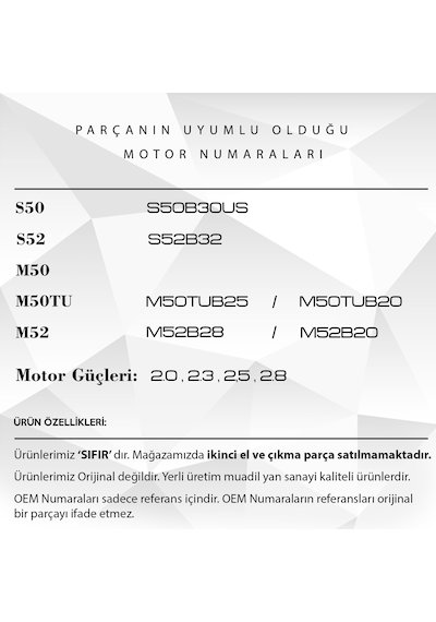 Bmw E34, E36, E38, E39, Z3 İçin Vanos Tamir Takımı Seti