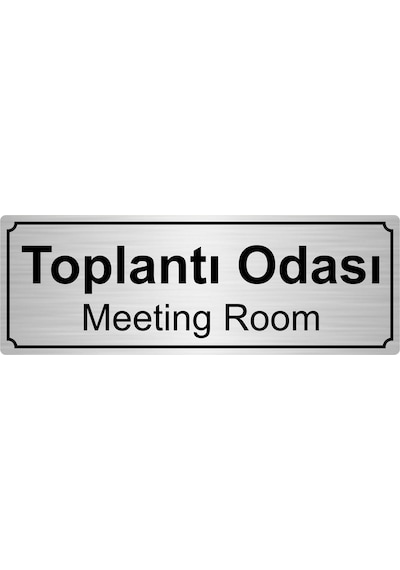 Toplantı Odası Yönlendirme Levhası 10Cmx20Cm Gümüş Renk Metal