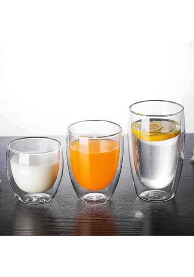 Epinox Isı Yalıtımlı Çift Katman Borosilikat Cam Bardak 250 Ml Çkb-250 Şeffaf