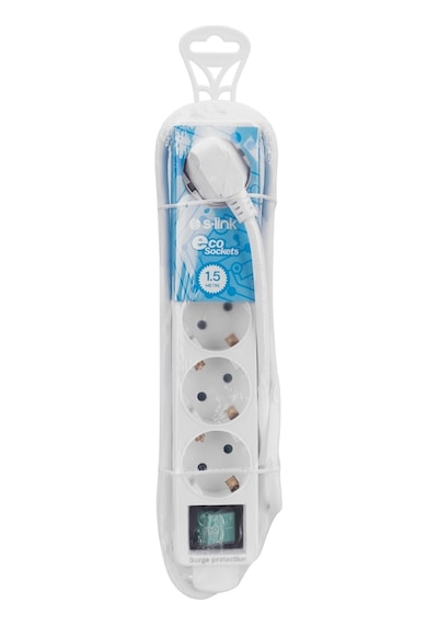 S-lınk Spg-f05, 5 Soket, Akım Korumalı Priz, 1.5mt Kablo, 306 Joule Beyaz