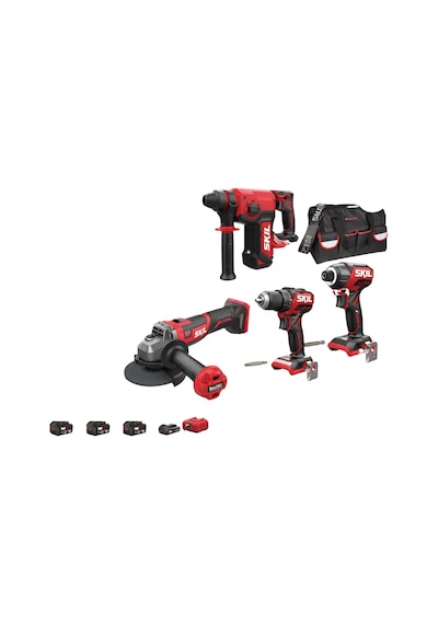 Skil Pro Kombo Set 4 3851CA 20V Max Kırıcı Delici + 3930CB Avuç Taşlama + 3065CA Matkap Vidalama + 3225CA Darbeli Vidalama + 2.5AH+ 3 Adet 4AH Akü+şarj Cihazı Skil Pro Kombo Set 4 3851CA 20V Max Kırıcı Delici + 3930CB Avuç Taşlama + 3065CA Matkap Vidalama + 3225CA Darbeli Vidalama + 2.5AH+ 3 Adet 4AH Akü+şarj Cihazı