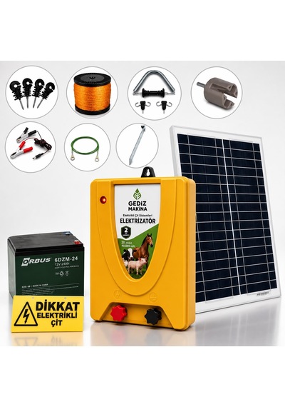 Gediz Eko 3000m2 Güneş Enerjili - Sensörlü Elektrikli Çit Sistemi