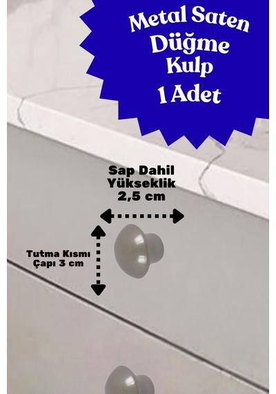 Klc Metal Yuvarlak Saten Düğme Kulp Çocuk Odası, Mutfak Ve Dolap İçin Modern Çekmece Kulbu Kulpları Saten Saten