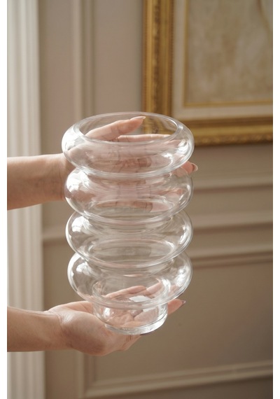 Aura Bubble Cam Vazo - 23 Cm Şeffaf