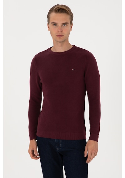 U.S. Polo Assn. Erkek Slim Fit Bisiklet Yaka Bordo Basic Kazak 50313667-VR177 U.S. Polo Assn. Erkek Slim Fit Bisiklet Yaka Bordo Basic Kazak 50313667-VR177