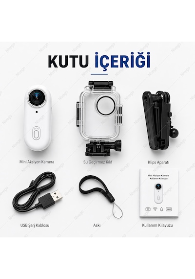 Nvg Mini Aksiyon Kamera Video Kaydedici 1080p Full Hd Wifi Klipsli Giyilebilir Taşınabilir Vücut Kamera Beyaz