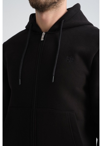 Shooter Sportswear Shooter Erkek Kışlık Eşofman Takımı Luxe Regular Kapüşonlu Siyah