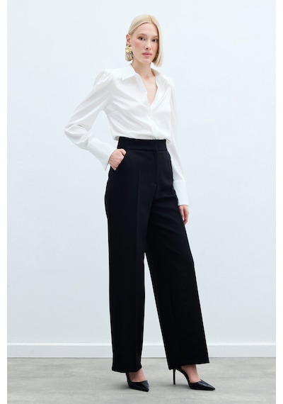 Sateen Cepli Klasik Pantolon - Siyah-136258 Siyah