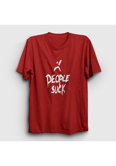 Presmono Unisex People Suck Xxxtentacion T-shirt Kırmızı