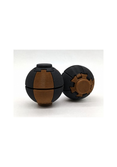 Alvera Press Küresi 3d Baskı Dönüşen Mekanik Fidget Stres Oyuncağı-kahverengi-siyah 93499433