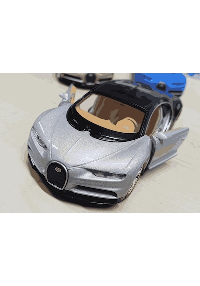 Oyuncak Metal Model Araba 1/36 Çek Bırak Bugatti Chiron Gri