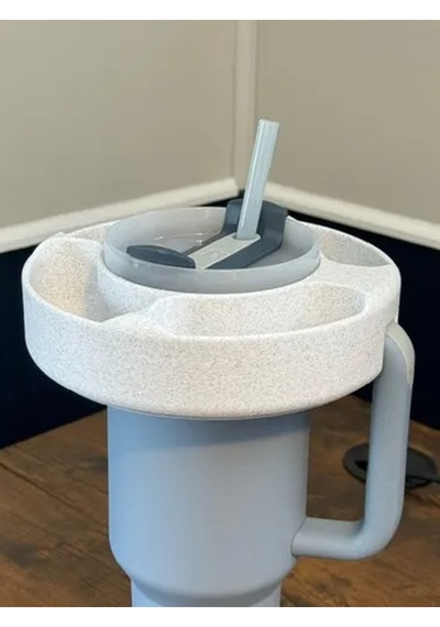 Quencher 1.18l Uyumlu Çok Gözlü Atıştırmalık Organizer Kapak Granit Beyaz