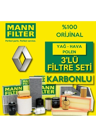 Renault Megane 2 1.5 Dci Mann-Filter Filtre Bakım Seti 2002-2009 (495330430)