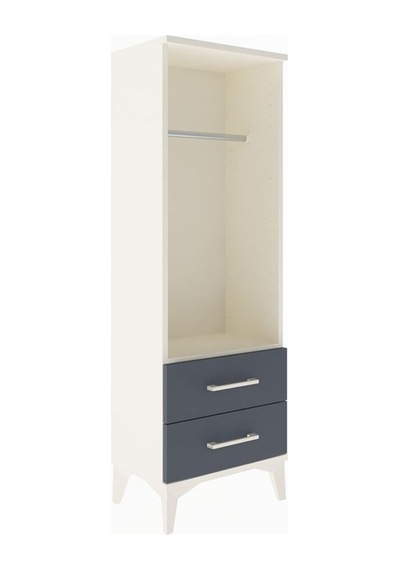 Arges Dolap Tek Raflı 2 Çekmeceli Tek Askılı 44x30x134 Aytaşı-antrasit Aytası