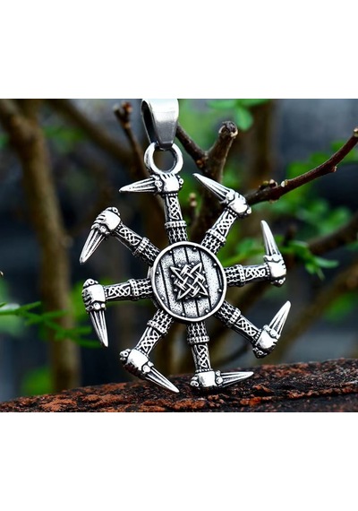 Aslanmaz Çelik Viking Mitoloji Kolovrat Pagan Güneş Kolye Aslanmaz Çelik Viking Mitoloji Kolovrat Pagan Güneş Kolye