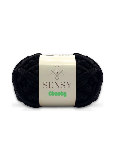 Sensy Chunky El Örgü Ipliği 200 Gr Parmak Örgü Ipi Siyah