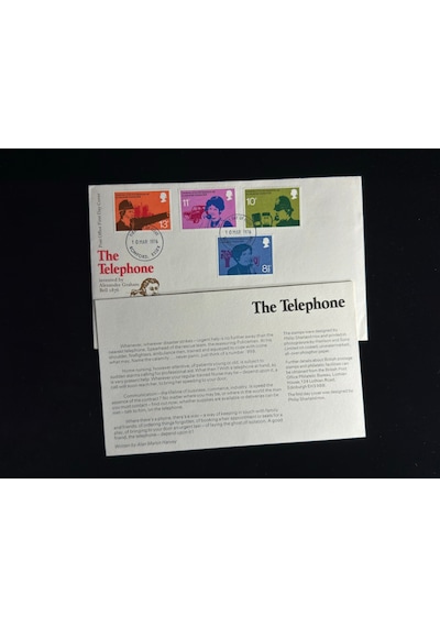 İngiltere Fdc 1976 The Telephone Alexander Graham Tam Seri Özel Gün Pullu