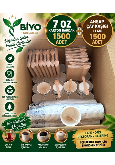 Karton Bardak 1500 Adet Çay Kaşık 1500 Adet Diğer