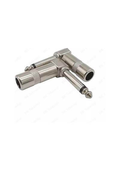 90 Derece Jack Lehim Konektörü 6.35mm Mono L Tip Metal Erkek Jack