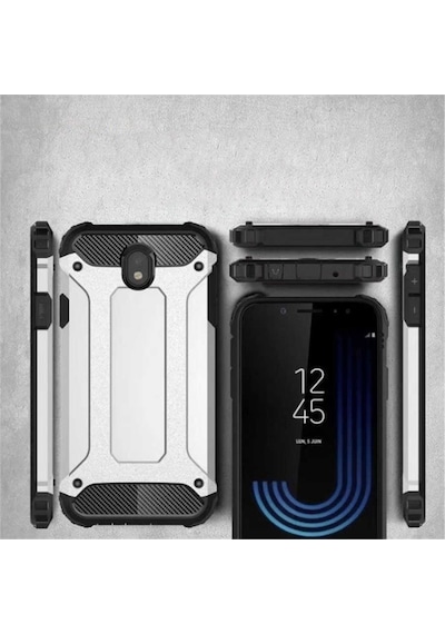 Noktaks Samsung Galaxy Uyumlu J5 Pro Kılıf Çift Katman Zırh Tank Crash Military Kapak Mavi T2752