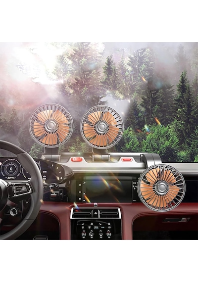 Nekuba Fan10 Mini Araç Vantilatörü, 12 Volt Dc, Çakmaklık Bağlantılı, Plastik, Araç Numaratörlü 3 Lü Set