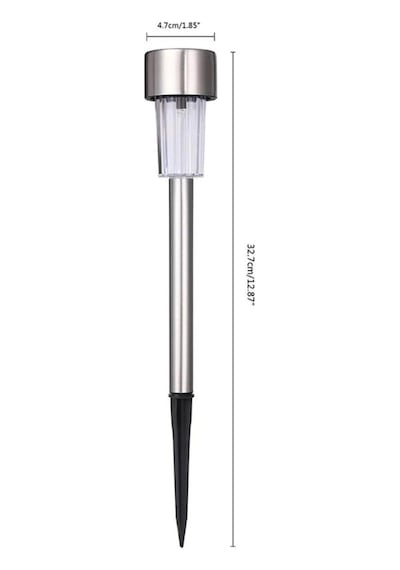 Beyaz Led Işıklı Solar Güneş Enerjili 2 Adet Metal Gövdeli Saplamalı Bahçe Lambası 30 Cm Beyaz Led 2 ADETLİ SET