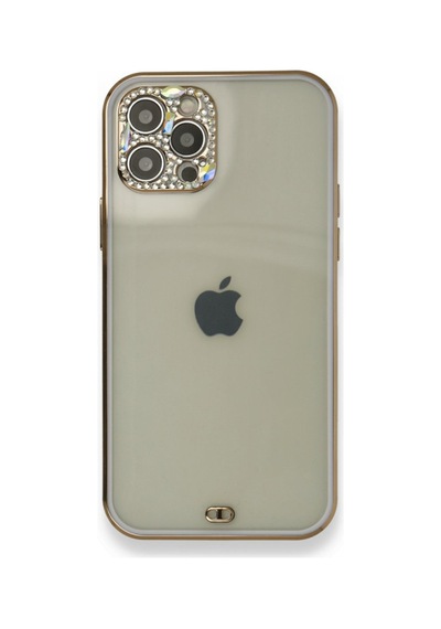Newface Apple Uyumlu iPhone 12 Pro Kılıf Liva Taşlı Silikon - Mor mor