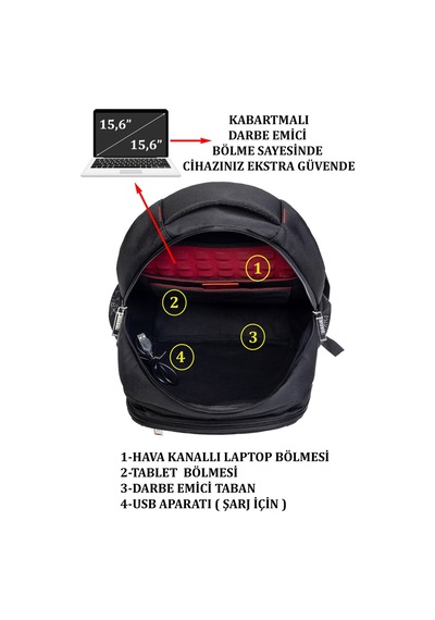 Case Club Usb Aparatlı Apple Uyumlu MacBook Laptop Sırt Çantası 14'' İnç 15,6 İnç Su Geçirmez Kumaş Gri