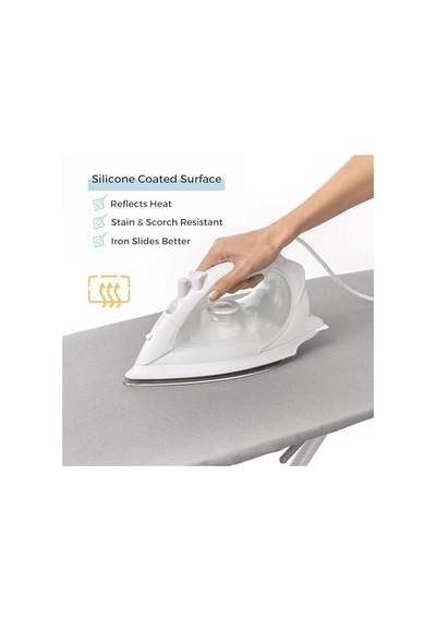 Savuk Ütü Masası Örtüsü Ve Pedi Standart Boyut Silikon Kaplamalı 4 Katlı 38 X 137 Cm Ekstra Ağır Hizmet Kalın Dolgu, Isı Yansıtıcı, Yapışmaz Kavurma Ve Leke Dayanıklı Diğer