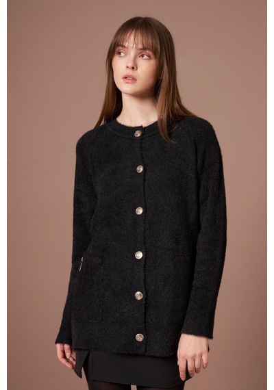 Ftz Women Kadın Angora Hırka Siyah 25259 Siyah
