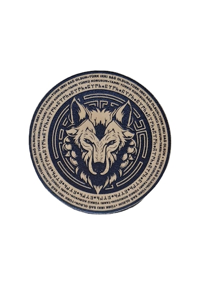 Seyhan Askeri Malzeme Tanrı Türkü Korusun - Türk Irkı Sağ Olsun -bozkurt - Deri Peç - Arma - Wolf Leather Patch Diğer