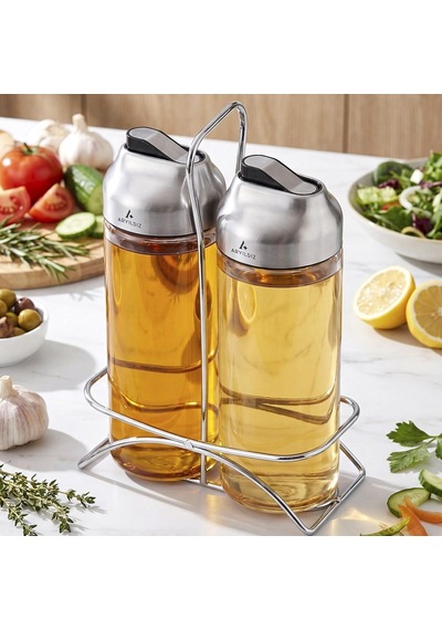 Aryldız Norton 3 Parça Standlı Yağlık & Sirkelik Seti 430 Ml Ar279861 Şeffaf