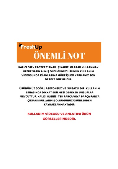 Freshup Portakal Özlü Kalıcı Oje ve Protez Tırnak Çıkarıcı 10 ML
