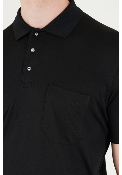 Buratti Pamuklu Regular Fit Göğüs Cepli Düğmeli Polo T Shirt Erkek Polo T Shirt 4565001 Siyah Buratti Pamuklu Regular Fit Göğüs Cepli Düğmeli Polo T Shirt Erkek Polo T Shirt 4565001 Siyah