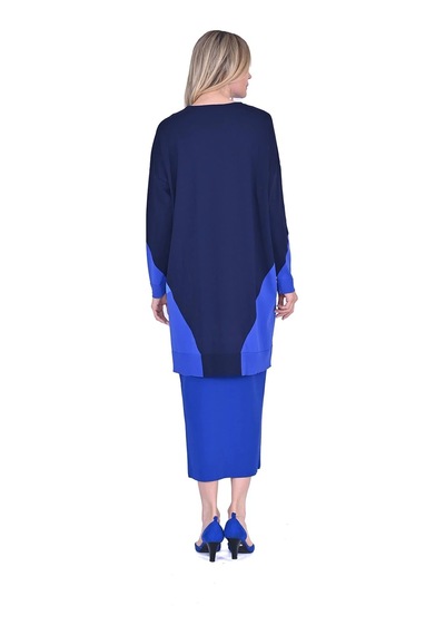 Invee İnvee Gometrik Triko Tunik Lacivert 6972
