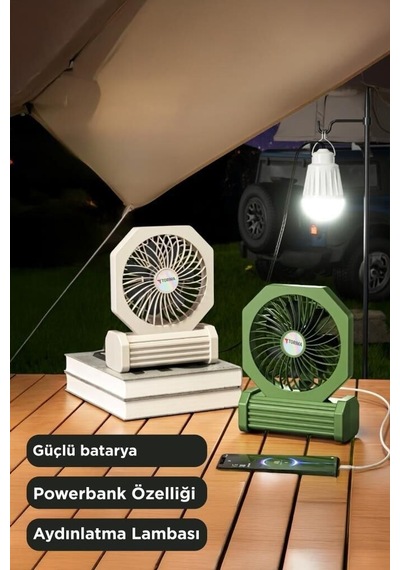 Özel Üretim Şarjlı Masaüstü Vantilatör Powerbank 3600 Mah F58 Taşınabilir Odası Ofis
