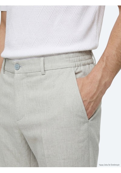 Kip Gri Dokuma Jogging Fit Casual Pantolon Gri --