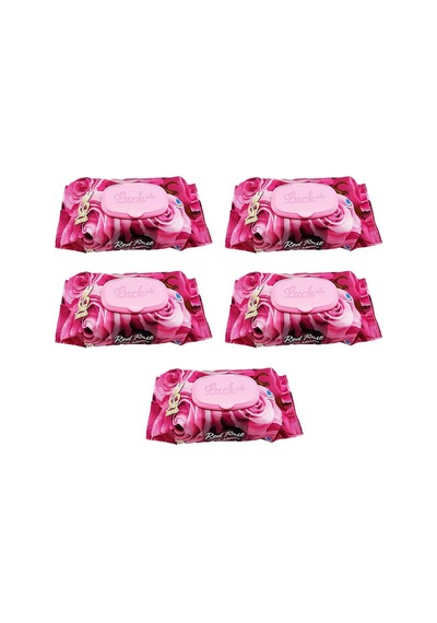 5 Paket Red Rose Islak Havlu Mendil 90 Adet Kapaklı Gül Kokulu-9075609139964