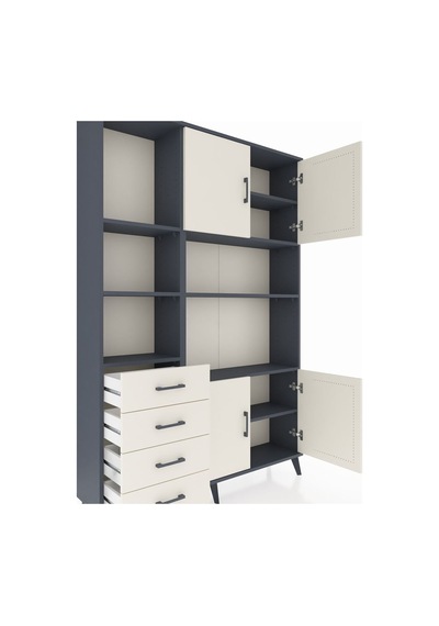 Arges Dolap 8 Raflı 4 Çekmeceli 4 Kapaklı 132x30x195 Antrasit-aytaşı/aytaşı Aytası/aytası Arges Dolap 8 Raflı 4 Çekmeceli 4 Kapaklı 132x30x195 Antrasit-aytaşı/aytaşı Aytası/aytası