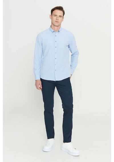 AC&Co / Altınyıldız Classics Erkek Lacı Slim Fit Dar Kesim Düğmeli Gömlek Yaka Uzun Kollu Gömlek Lacivert AC&Co / Altınyıldız Classics Erkek Lacı Slim Fit Dar Kesim Düğmeli Gömlek Yaka Uzun Kollu Gömlek Lacivert
