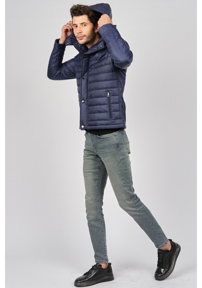 Daynax Erkek Kapüşonlu Mont 4927100 Indigo-Indigo İndigo