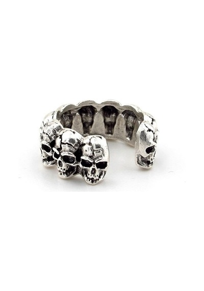 Solfera Kurukafalar İskelet Skull Gotik Tasarım Pirinç Erkek Yüzük RG022