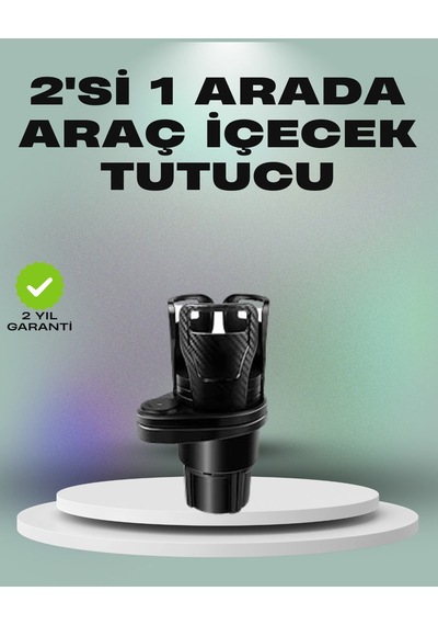 Hubrendy Tekno Araba Çift Bardak Tutucu 360 Dönebilen İkisi Bir Arada Ayarlanabilir