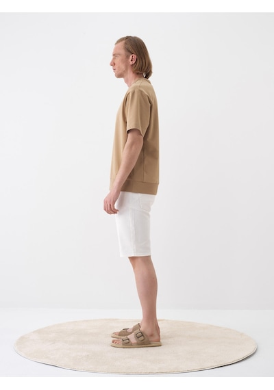 Xint Camel Pamuk Dokulu Oversize Tişört 502213