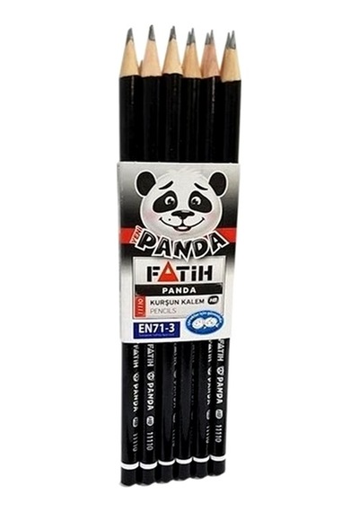Fatih Kurşun Kalem Panda - 10 Adet Siyah