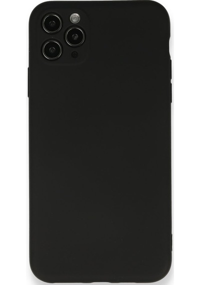 Apple Uyumlu iPhone 11 Pro Max İçi Kadife Kaplı Esnek Silikon Kapak Ryc/ Nano Lansman Siyah