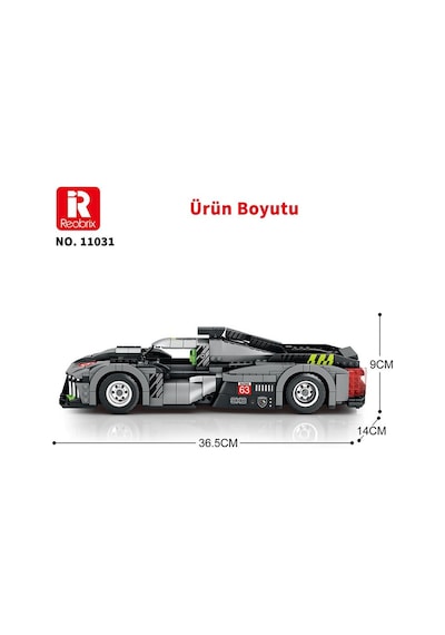 Reobrix Creator 11031 Peugeot 9x8 Araba Yaratıcı Yapı Blok Seti Building Blocks - 1338 Parça