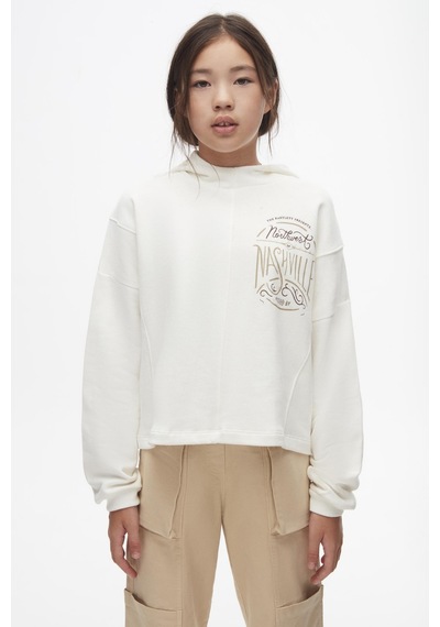 Kız Kapuşonlu Sweatshirt 24knk37808 Ekru