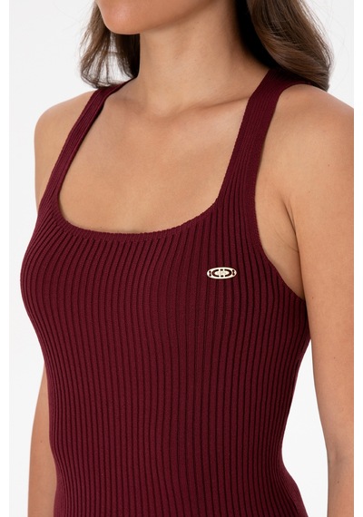 U.S. Polo Assn. Kadın Bordo Kare Yaka Kazak 50314626-VR177